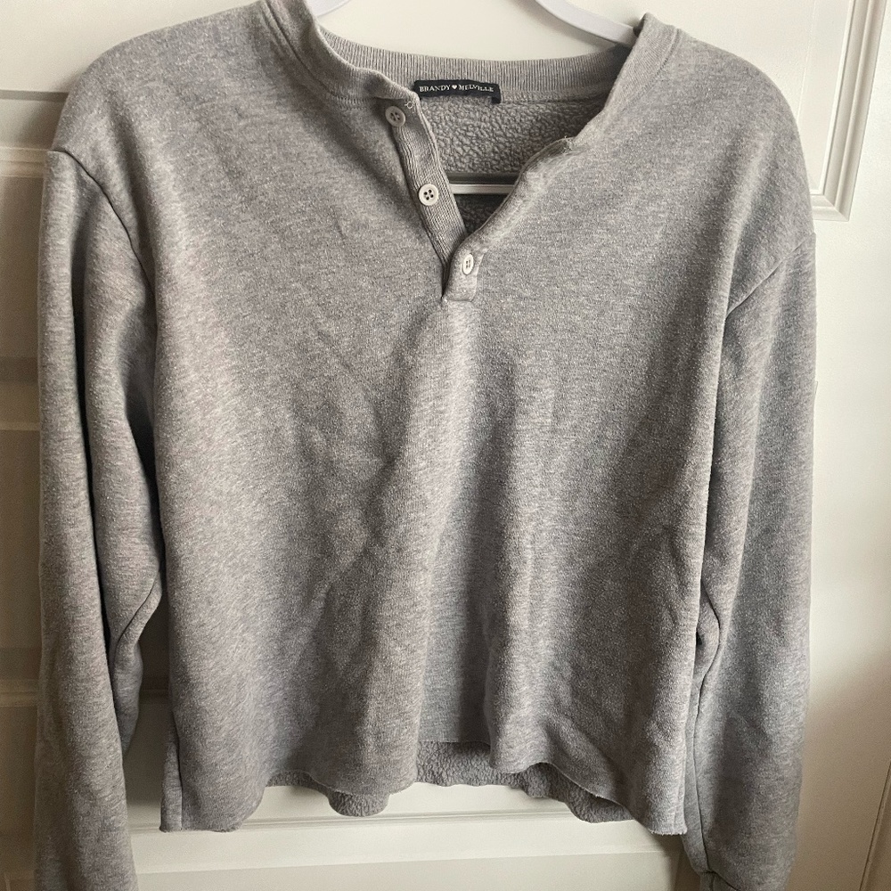 Brandy Melville Grey Cropped Sweater